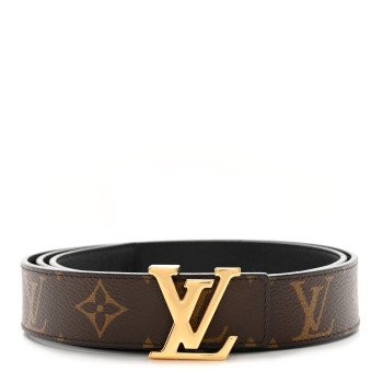  LOUIS VUITTON Calfskin Monogram 30mm LV Initiales Reversible Belt 90 36 Black