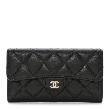 Chanel long flap wallet in black