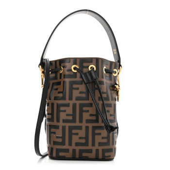 Fendi monogram Tresor bucket bag in brown and black