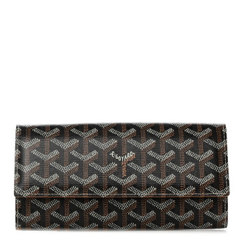  GOYARD Goyardine Varenne Long Wallet Black Gold