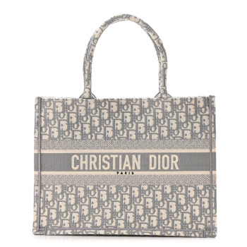 CHRISTIAN DIOR Oblique Medium Book Tote Grey