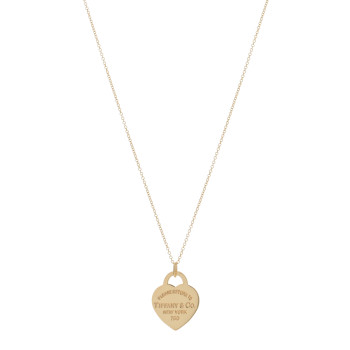 TIFFANY 18K Yellow Gold Small Return to Tiffany Heart Tag Pendant Necklace