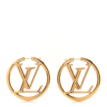 Louis Vuitton Louise Hoop GM Earrings, Silver, One Size