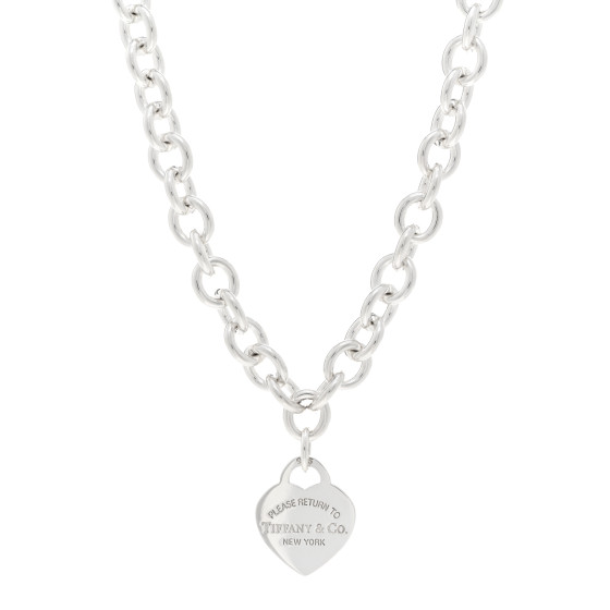 TIFFANY Sterling Silver Return to Tiffany Heart Tag Pendant Necklace