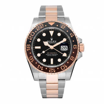 ROLEX Stainless Steel 18K Everose Gold 40mm GMT-Master II "Root Beer" Watch 126711CHNR