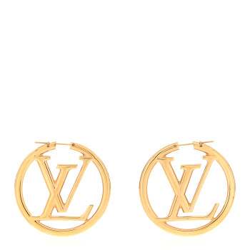  LOUIS VUITTON Louise Hoop Earrings Gold