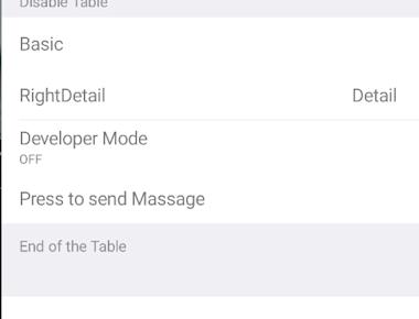 Disabled Table
