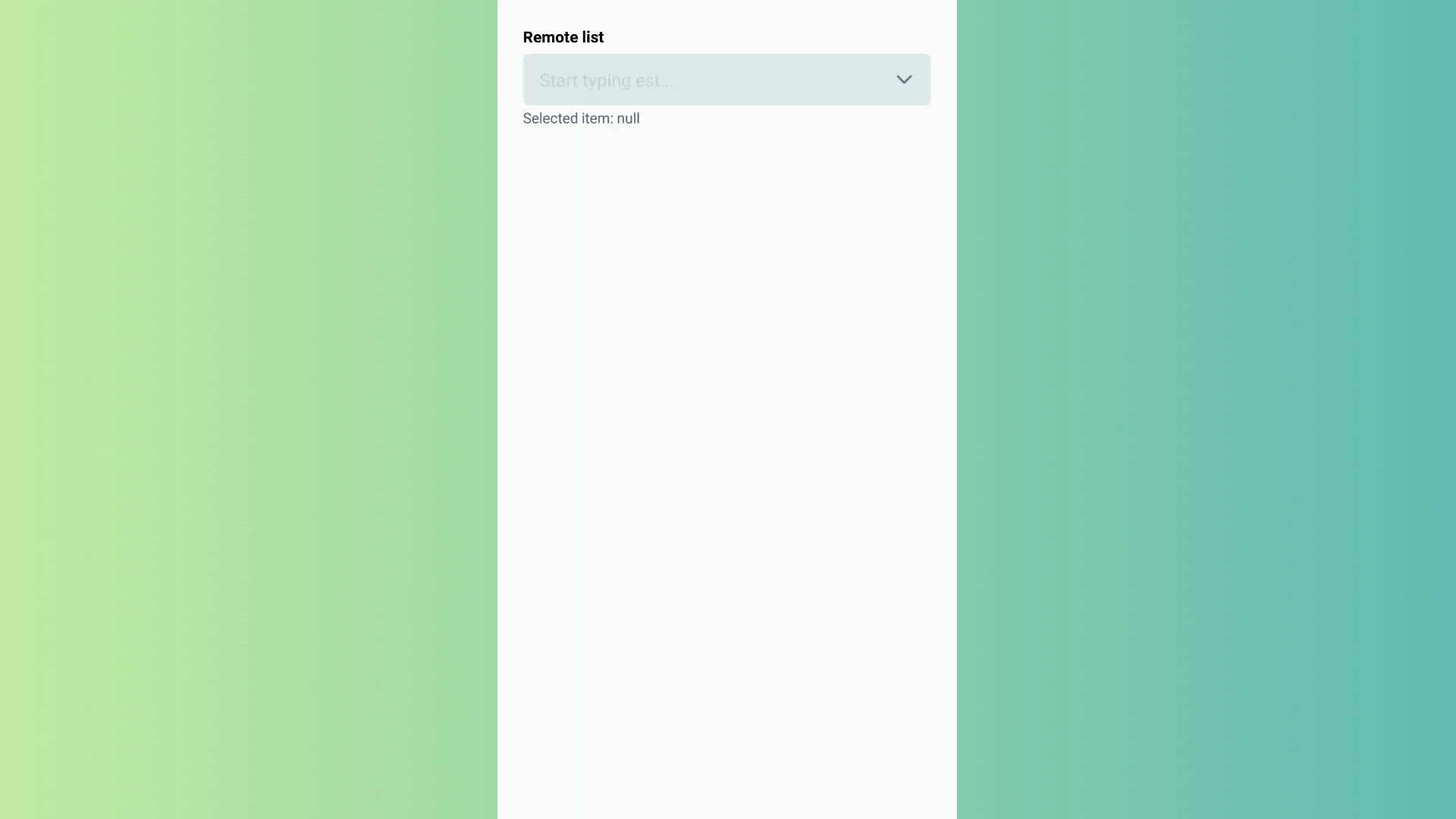 Remote List Auto Complete