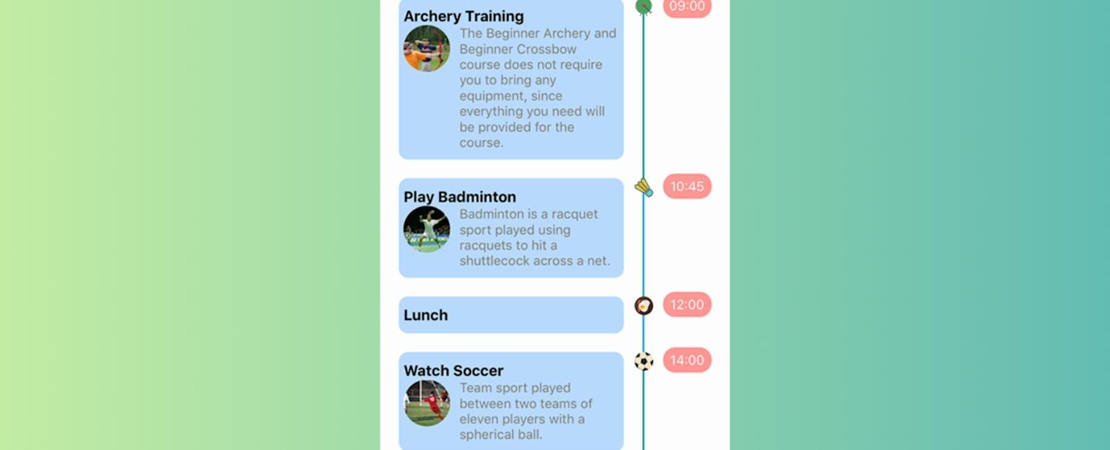 Single Column Right Timeline Listview