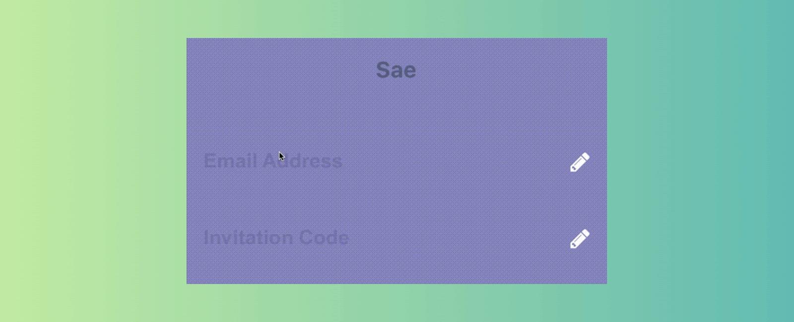 Text input effect Sae
