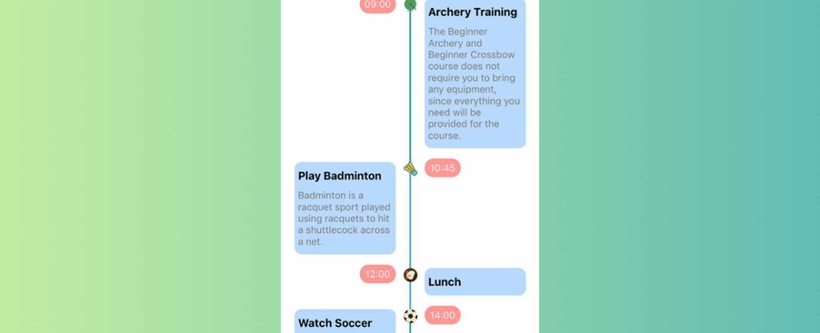 Two Column Timeline Listview