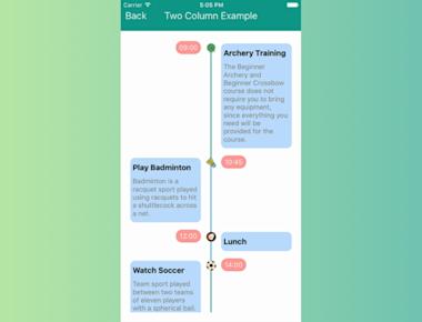 Two Column Timeline Listview