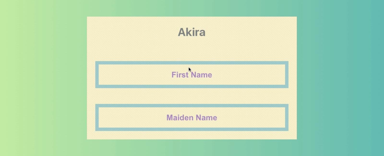 Text input effect Akira