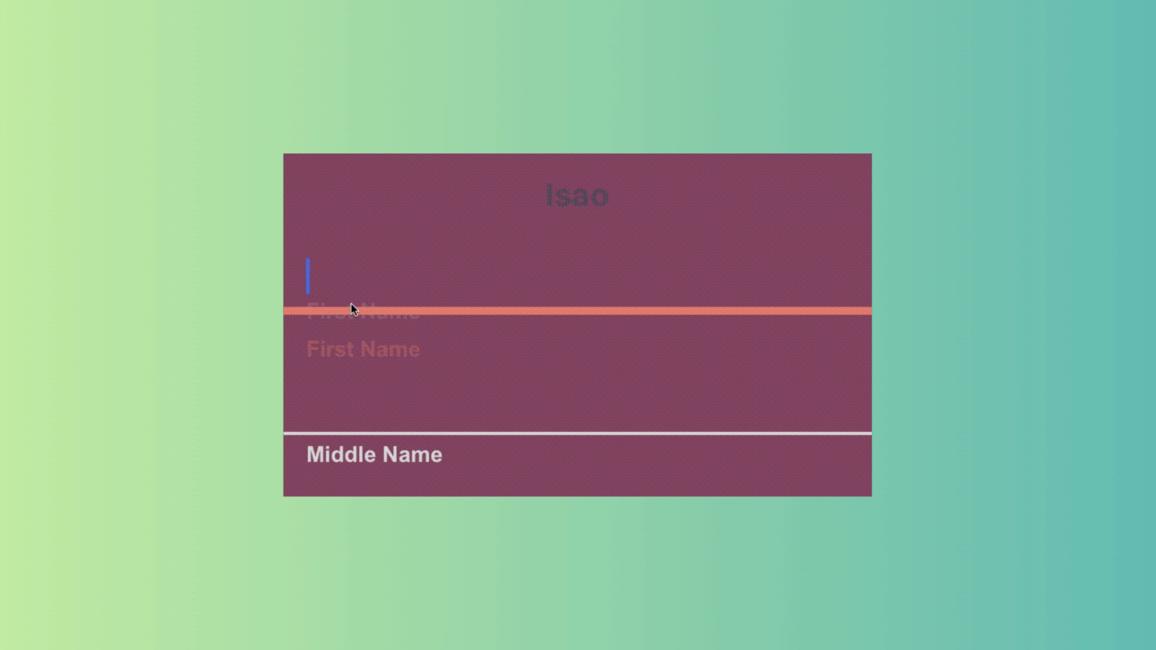 Text input effect Isao