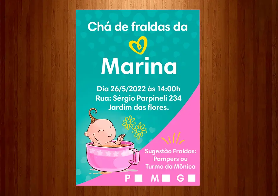 48 Convites Menino Chá Bebê / Chá Fraldas