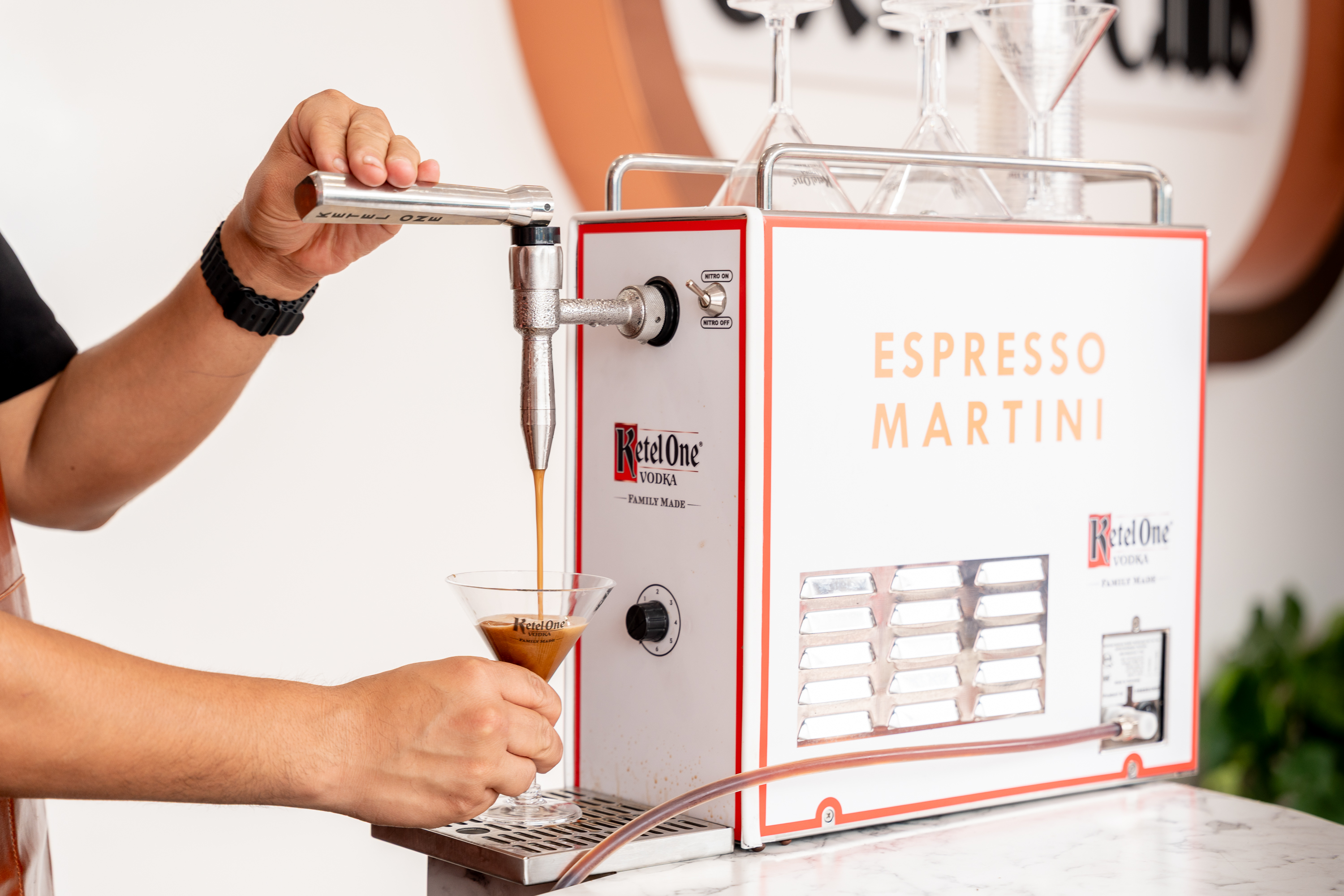 A Ketel One Espresso Martini machine