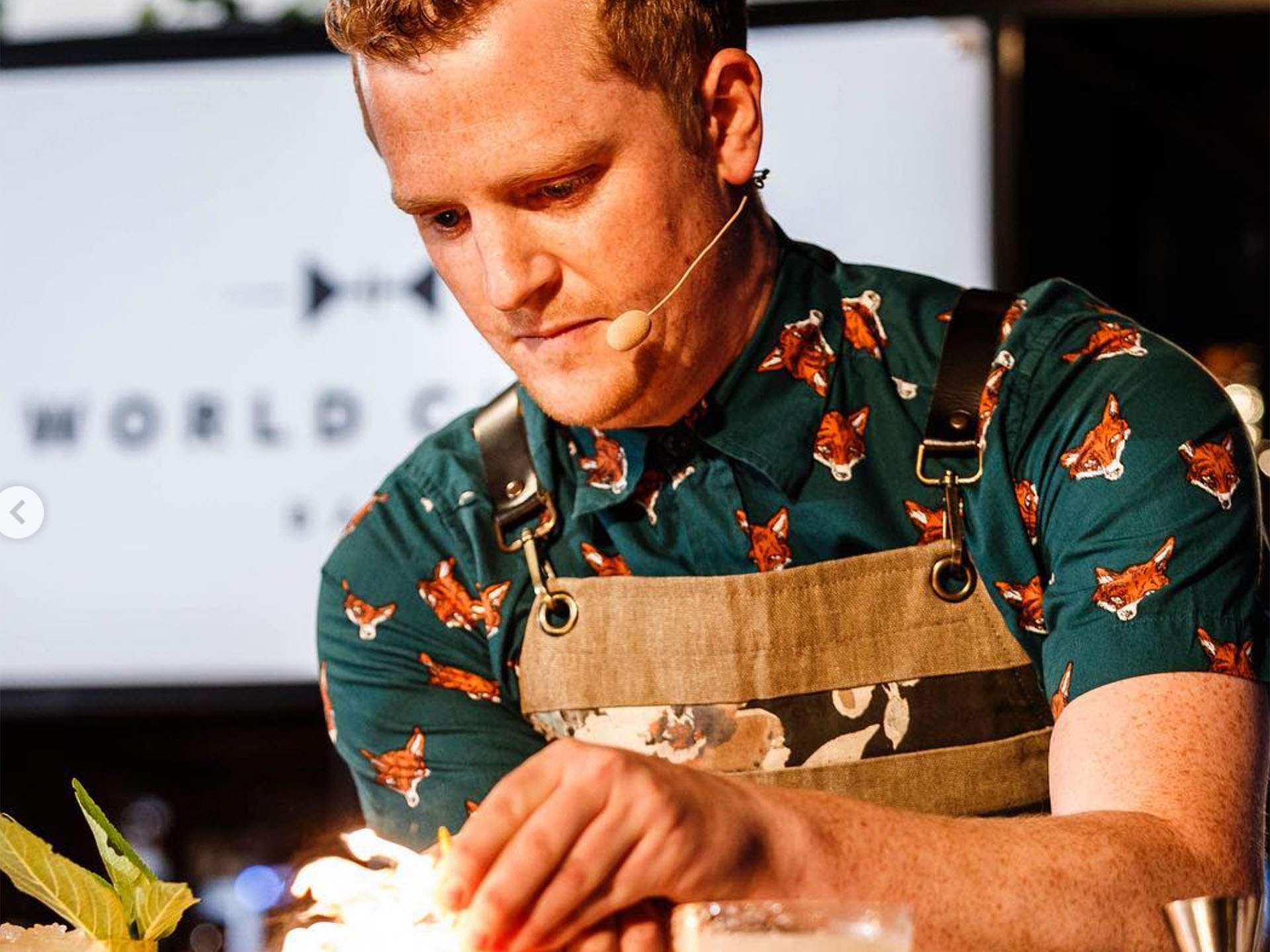 Carl D'Alton preparing a cocktail