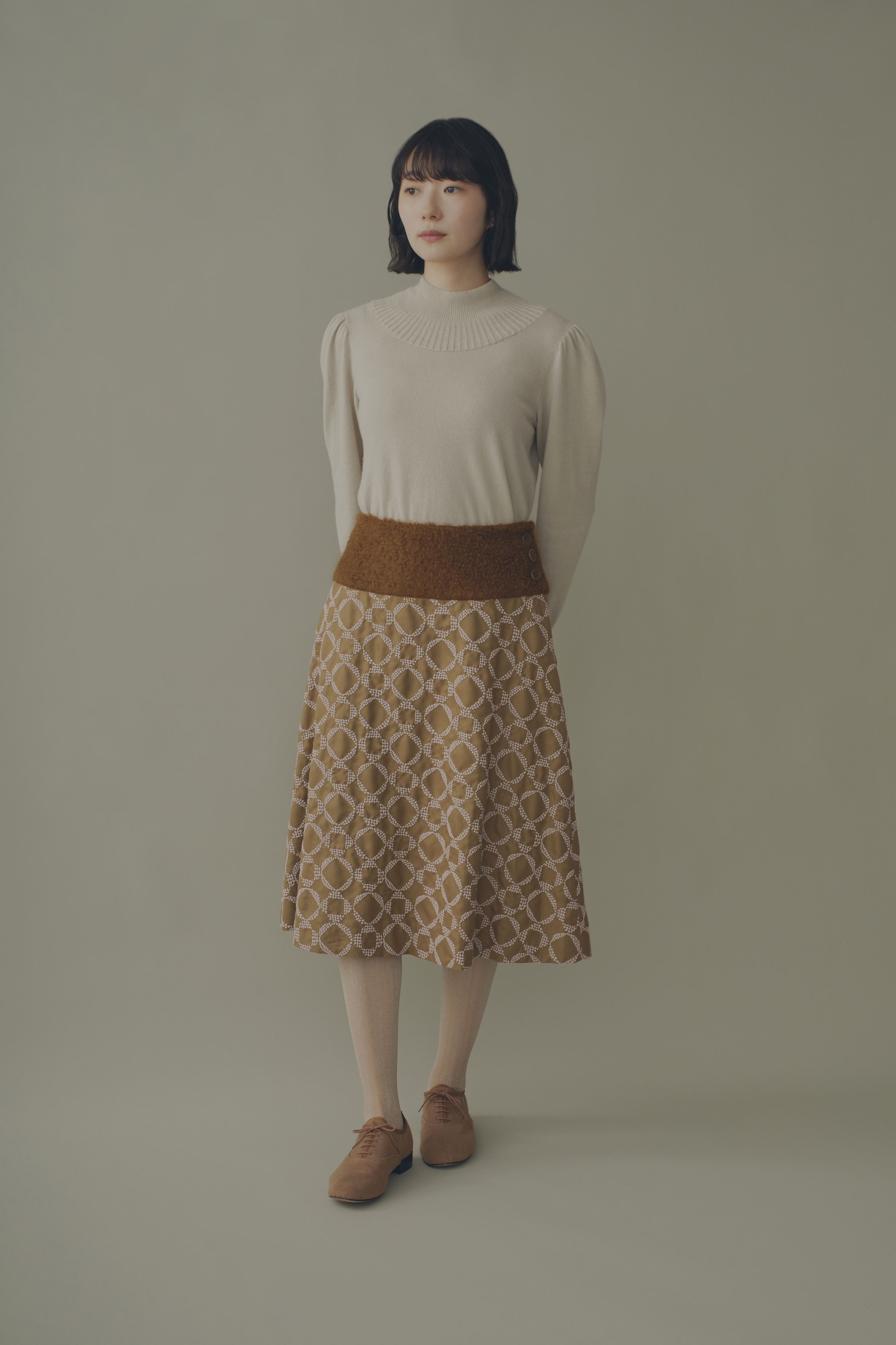 6,720円ミナペルホネンの初期作品 フロッキープリントのタイトスカート