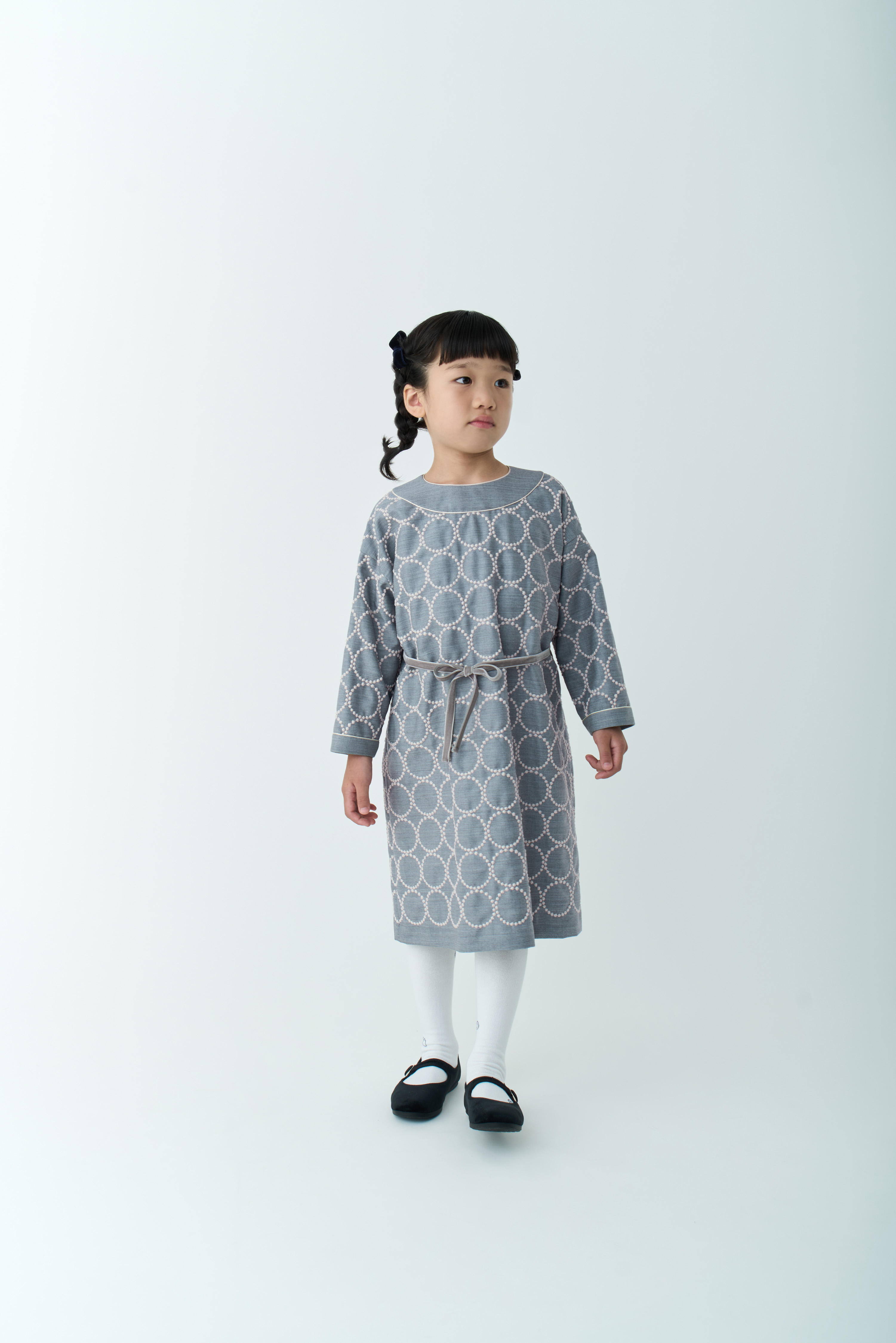 minä perhonen 七分袖ドレス グレー 110サイズ tambourine ドレス - minä perhonen