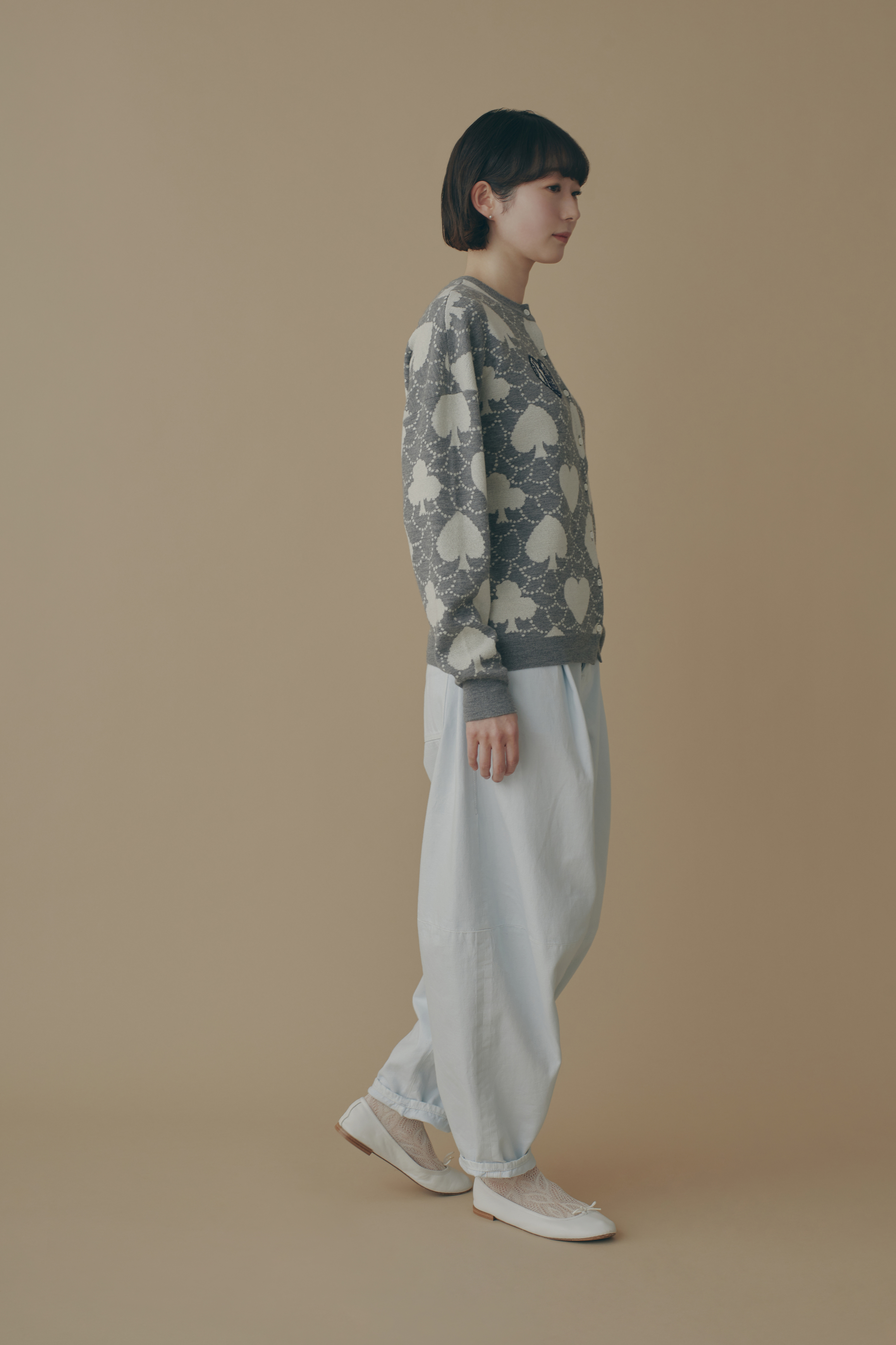 mina perhonen　ミナペルホネン　linnut　編みカーディガン　緑 mina perhonen ミナペルホネン linnut 編みカーディガン 緑