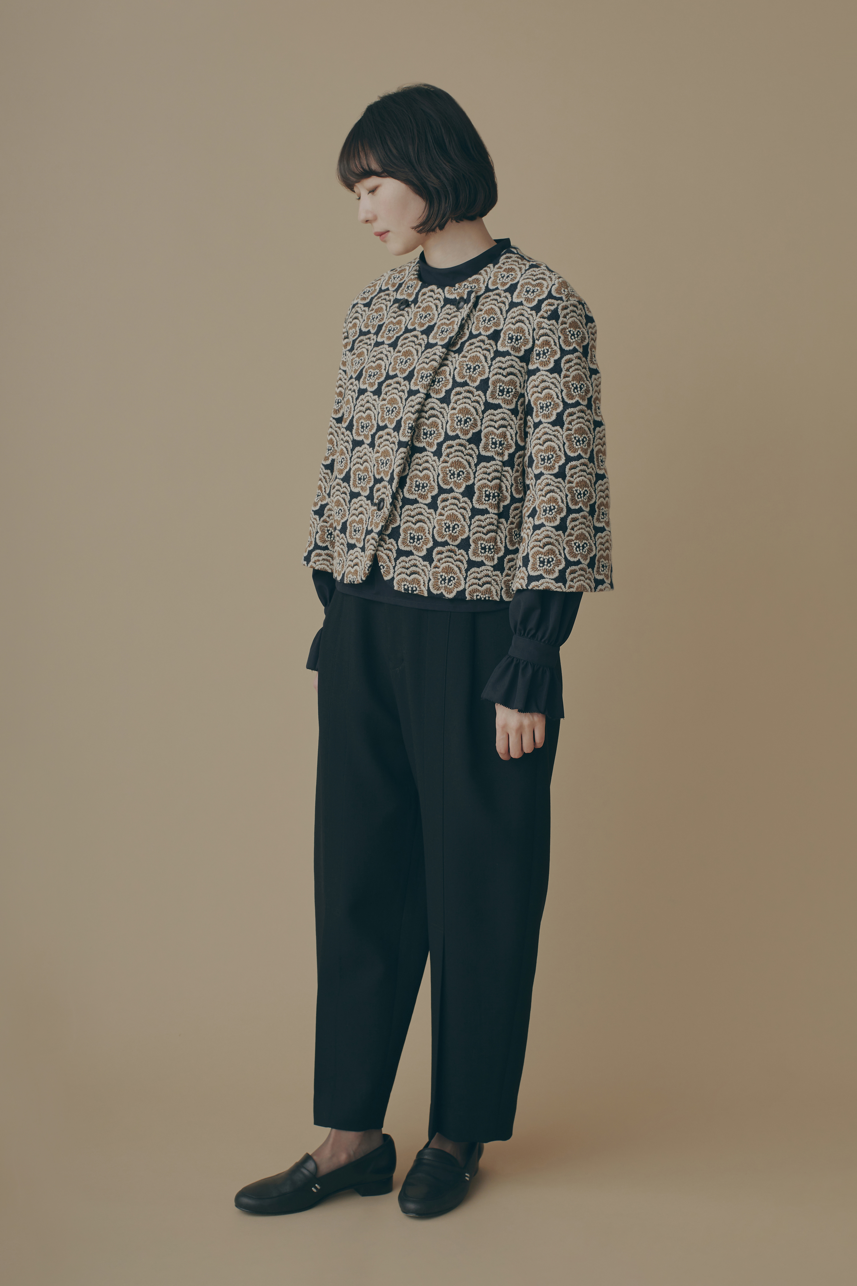 ミナペルホネン　ハンドメイド　ジャケット　smile flower ミナペルホネン ハンドメイド ジャケット smile flower