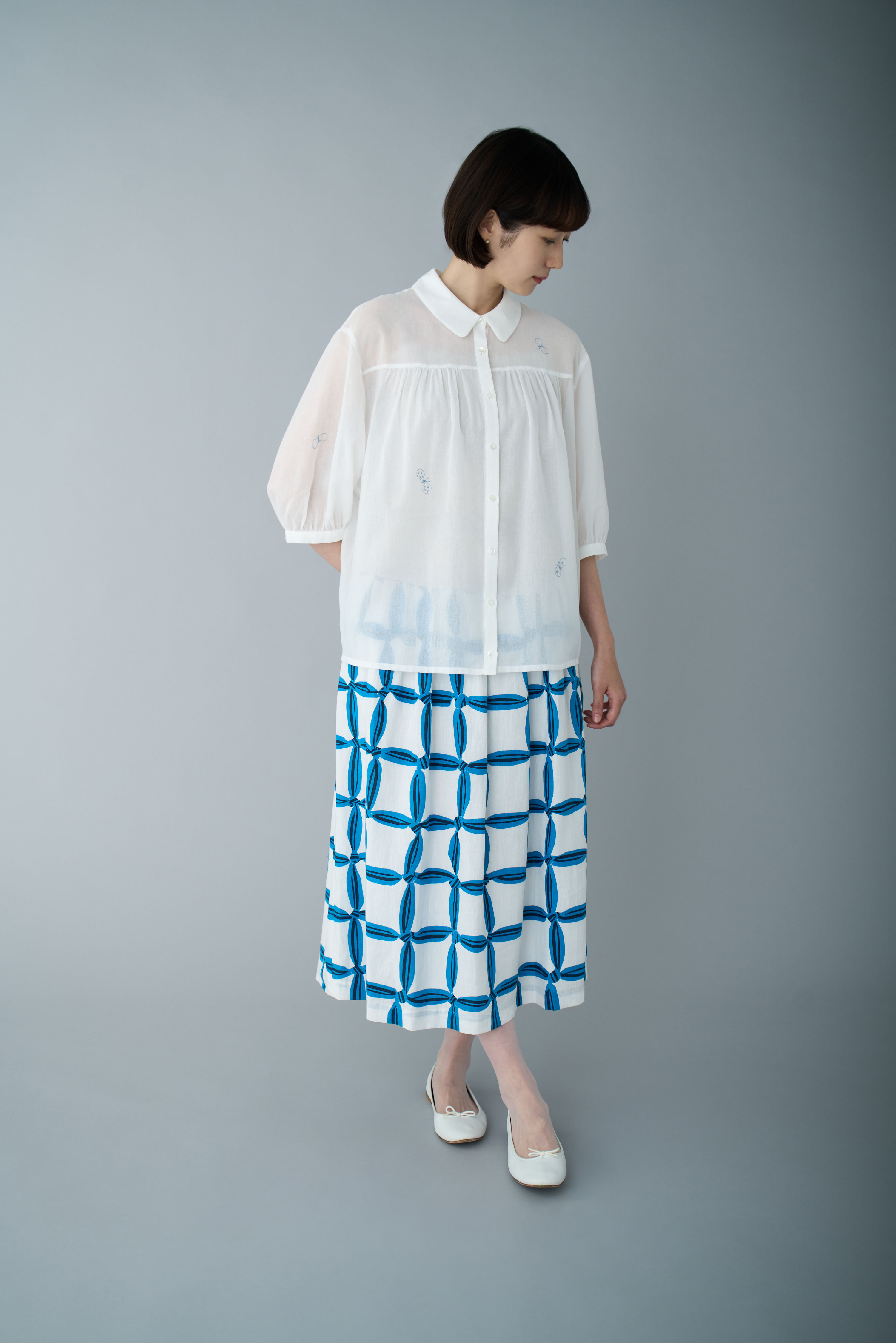 【美品】mina perhonen cantuccio ブラウス mina perhonen / ミナペルホネン | 2023SS feather dance クルー