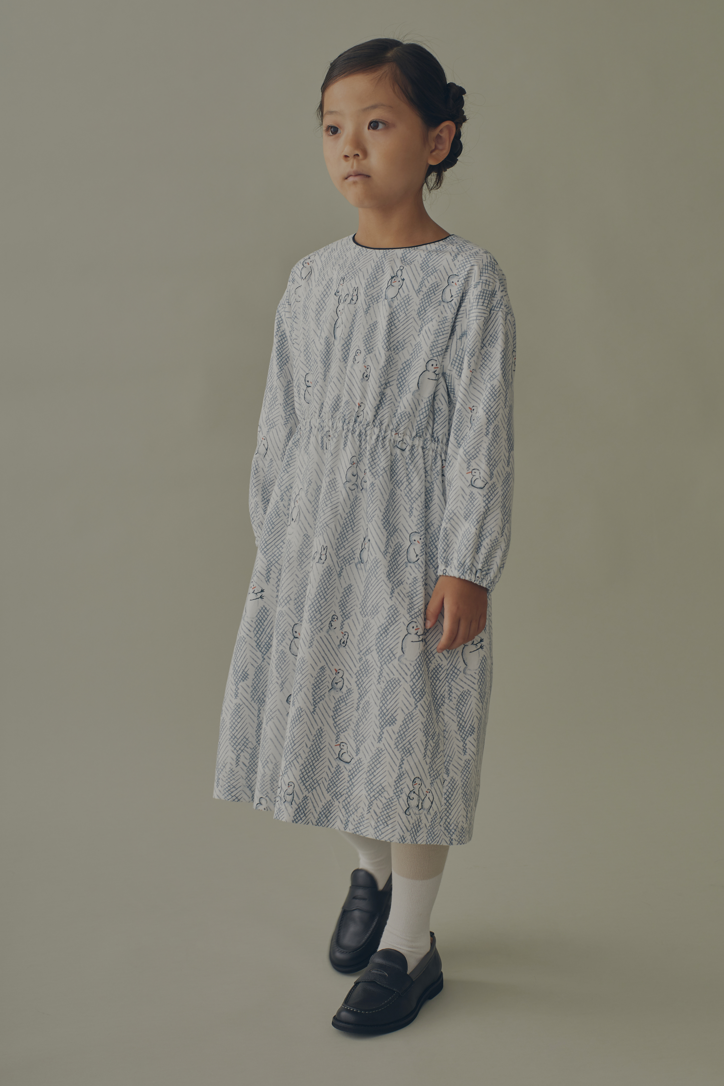 ミナペルホネン　lumiukko シャツドレス　36 グレーお色はグレー