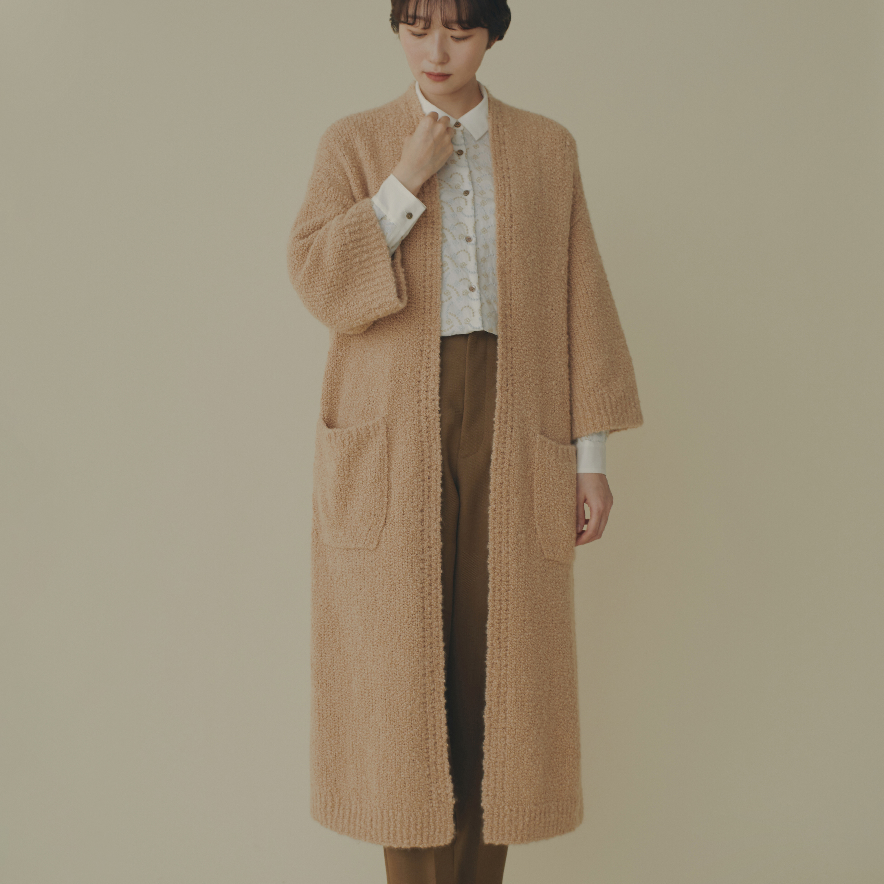 ミナペルホネン カシミヤ カシミア 100% ロング ニット カーディガン värme ロングカーディガン - minä perhonen