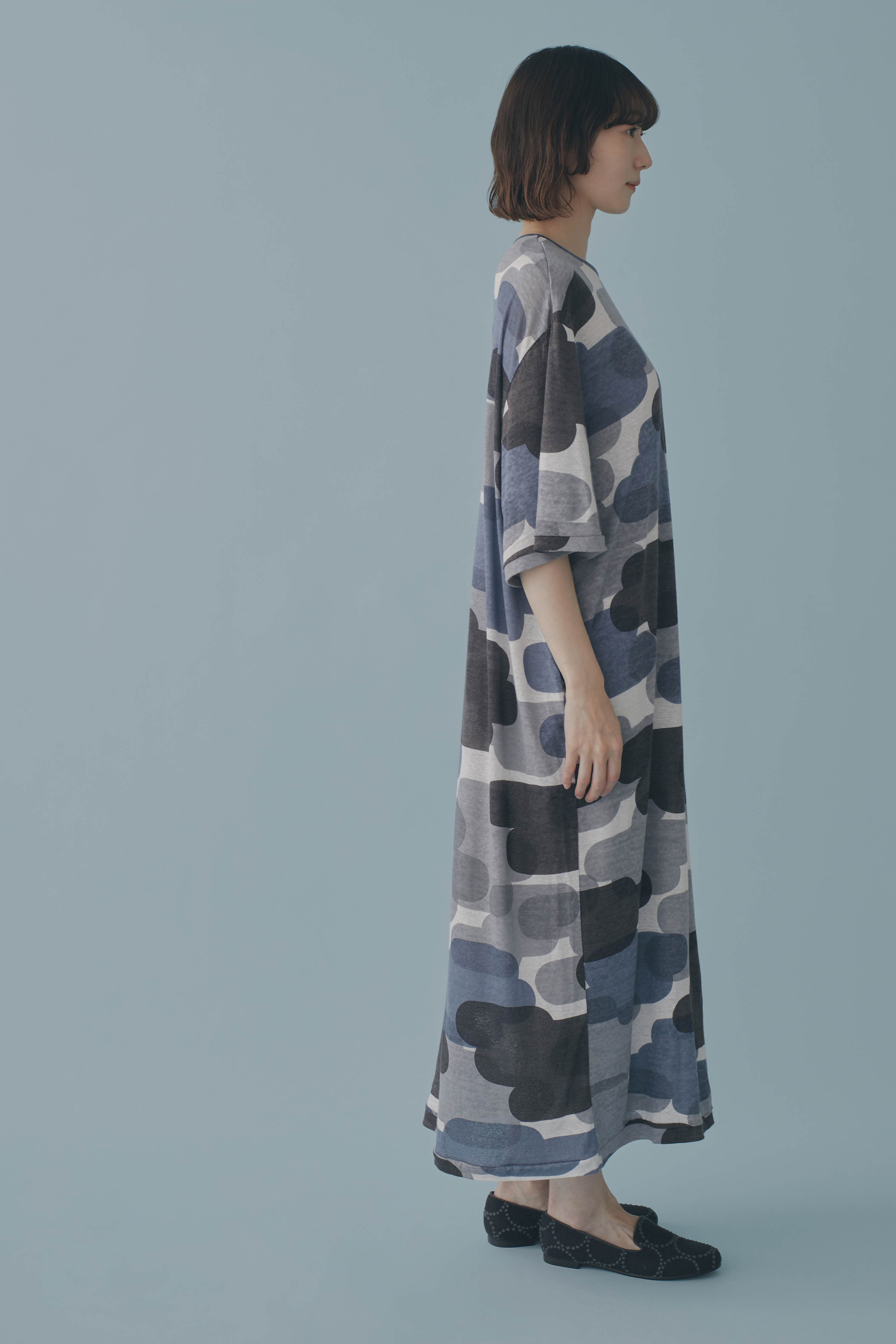 mina perhonen / ミナペルホネン | 2024SS | slow cloud / リネン レーヨン 総柄 ニット カットソー | 36 | マルチカラー | レディース mina perhonen - mina perhonen / ミナペルホネン | 2024SS