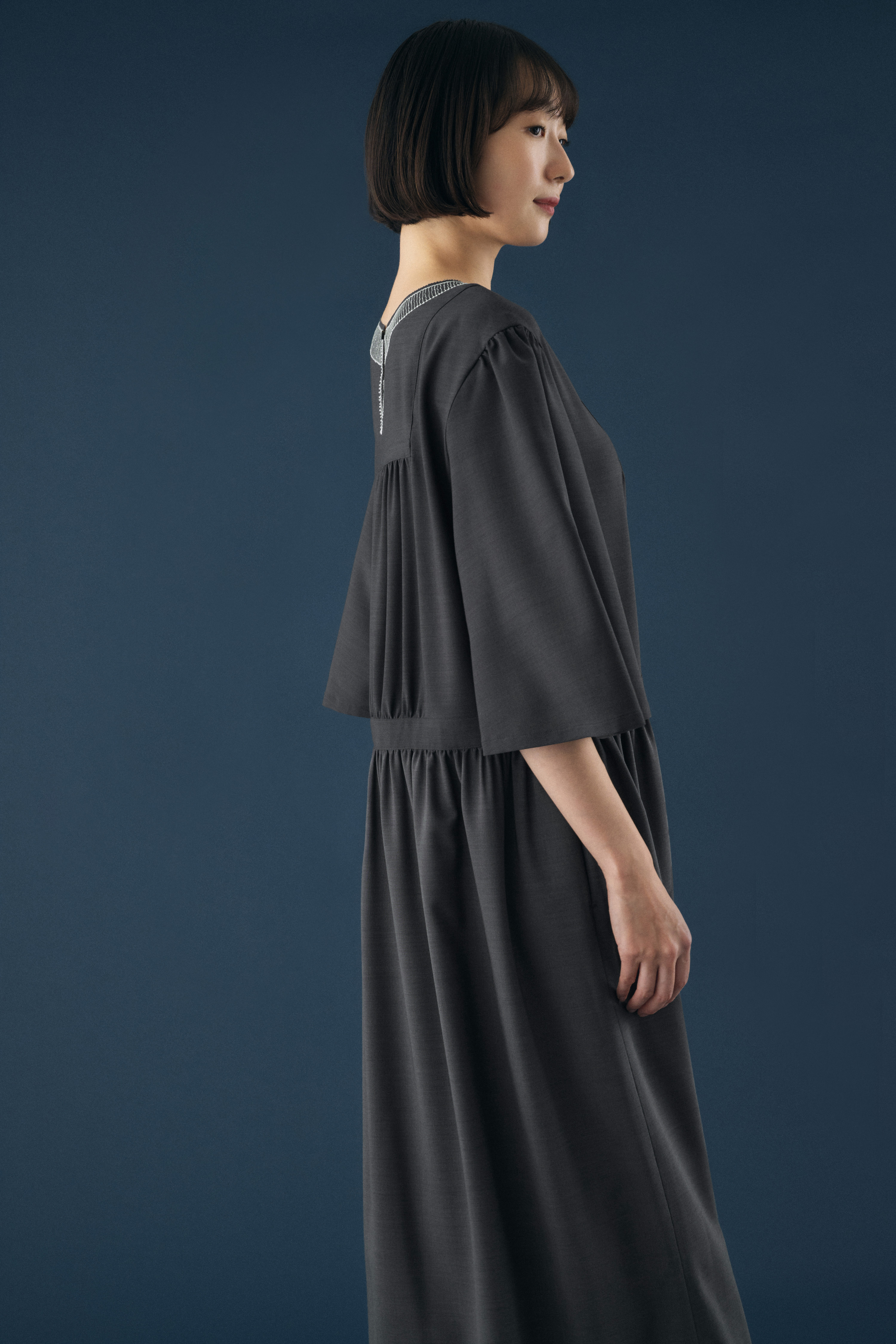 minä perhonen 七分袖ドレス グレー 110サイズ minä perhonen 七分袖ドレス グレー 110サイズ - メルカリ