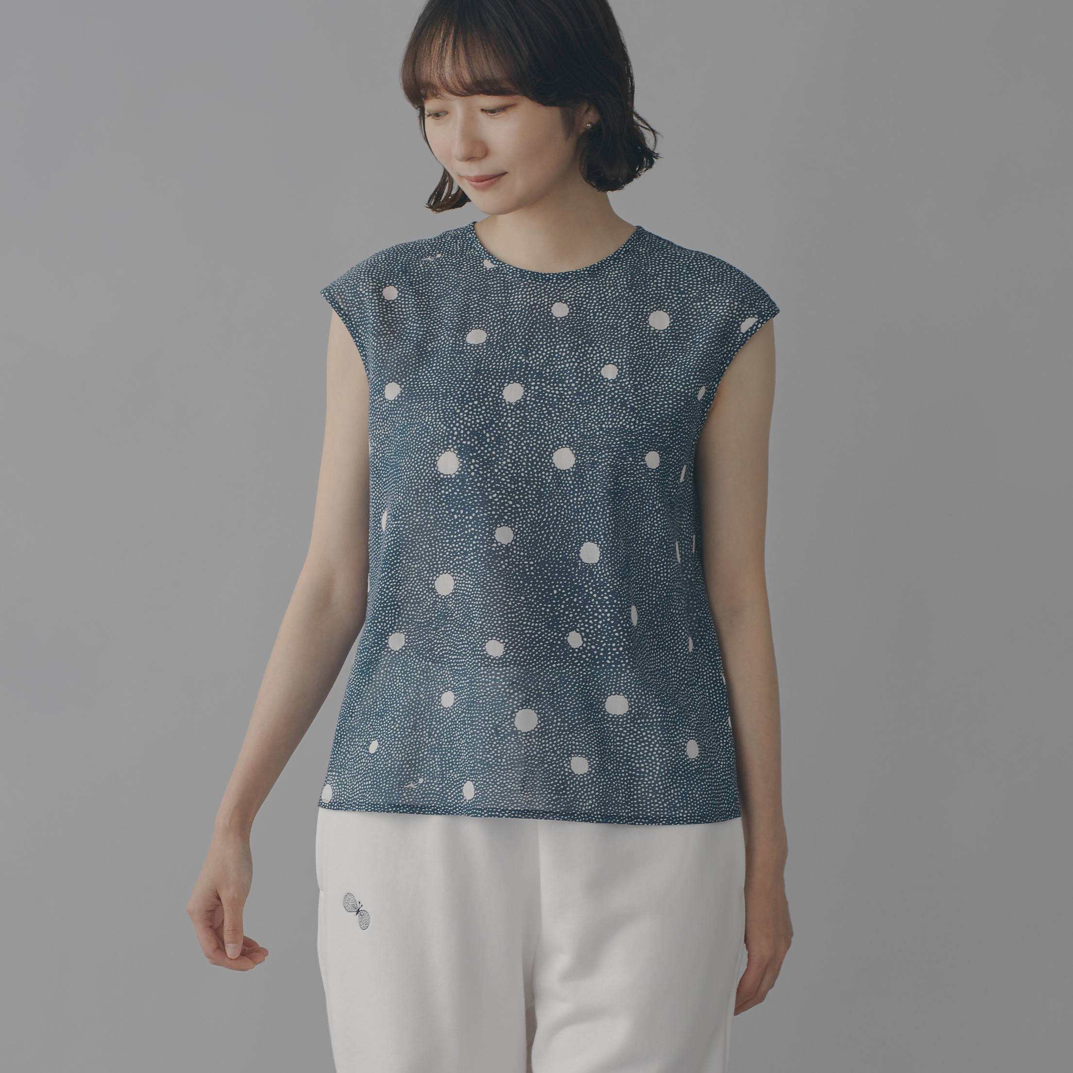 mina ミナペルホネン wind ノースリーブトップス日本製 X4522
