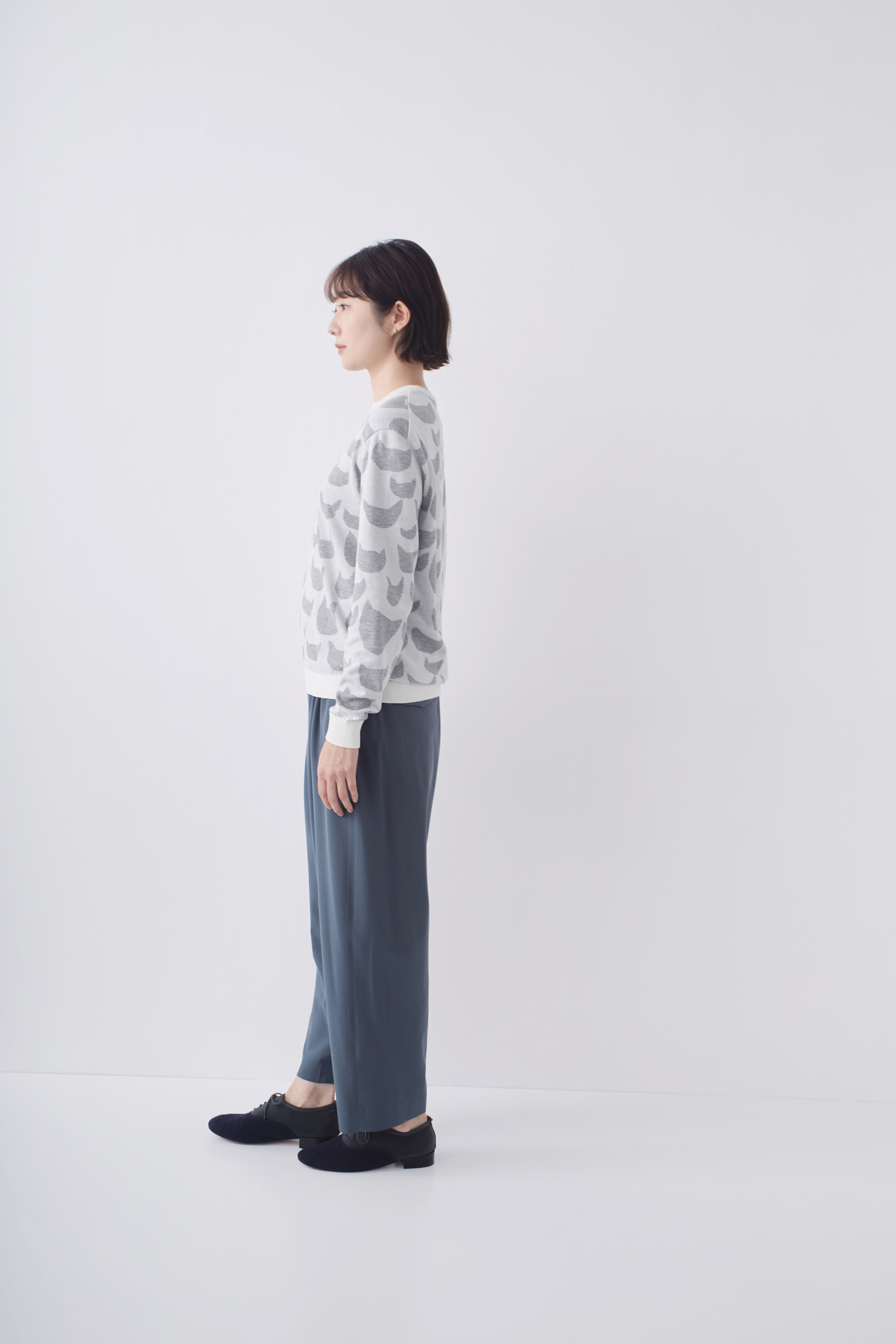 mina perhonen ミナペルホネン 23SS anone anone コットンプルオーバーニットセーター グレー 38