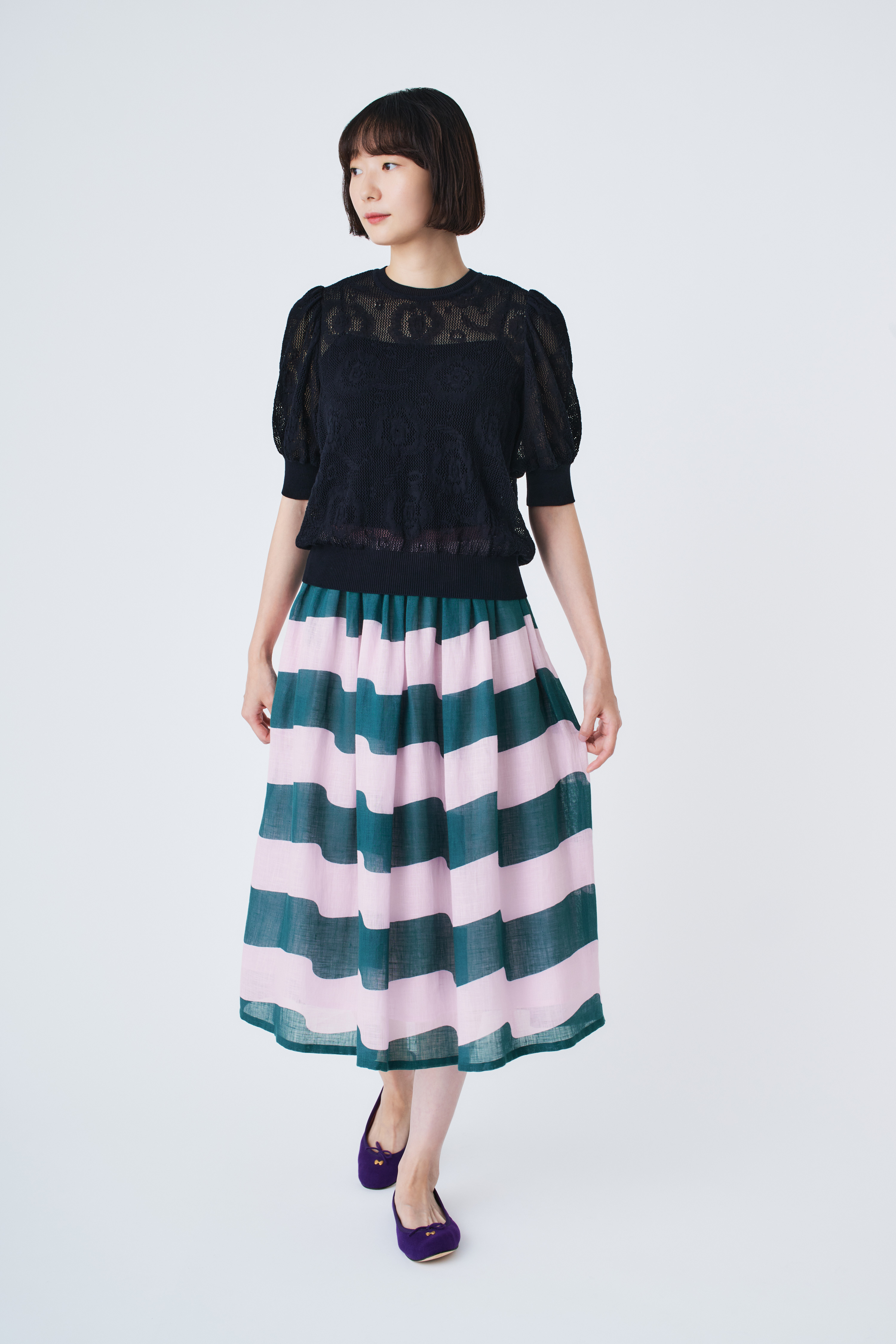 minä perhonen フレアスカート wind flower mina perhonen（ミナペルホネン）wind flower 25周年復刻