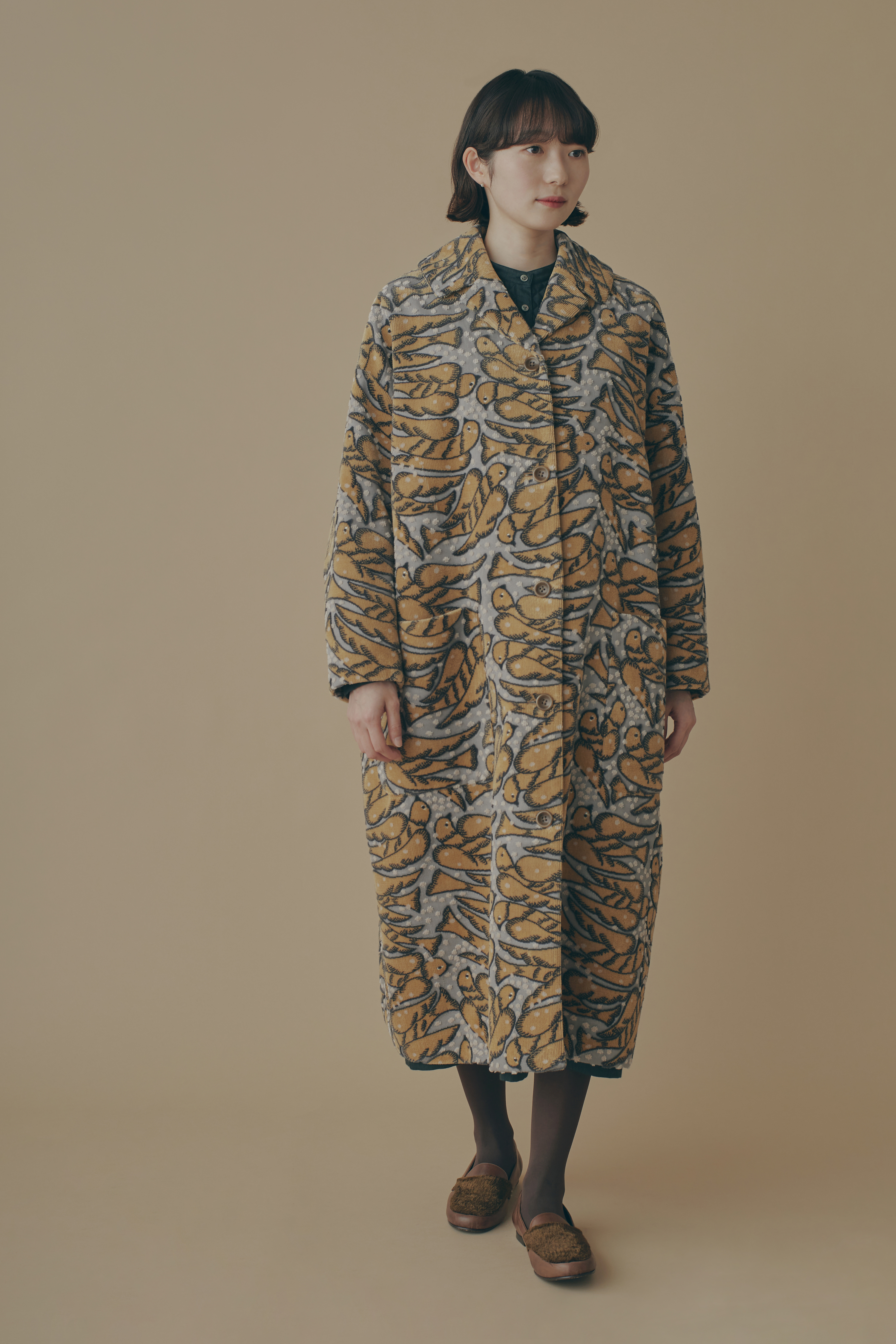 mina perhonen  mongolia  モンゴリアコートサイズ38 mina perhonen 希少 定価10万 ミナペルホネン zs6673 ombra