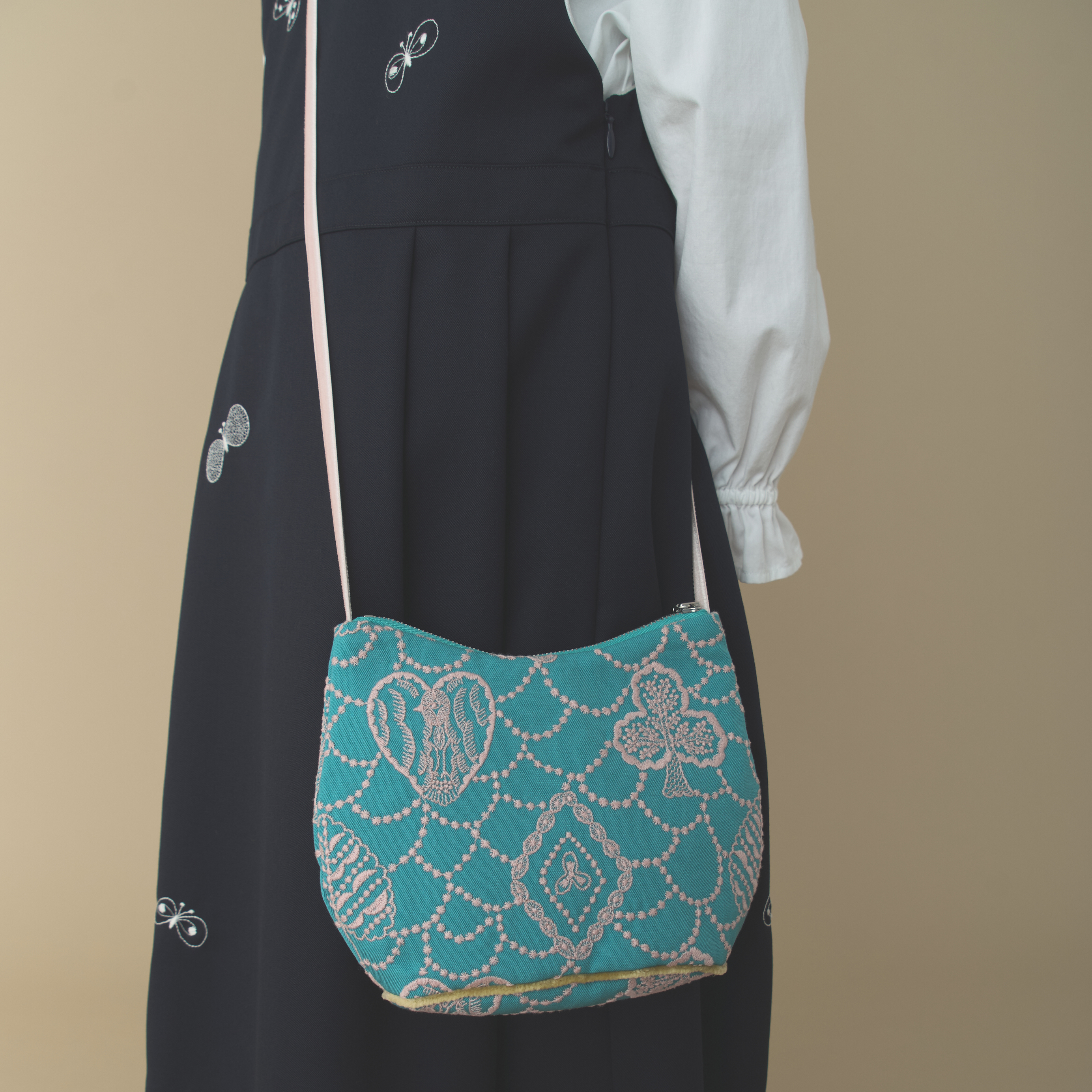 ハンドメイド　ミナペルホネン　ドローストリングバッグ⑅︎◡̈︎* petal fence pear bag / drop bag - minä perhonen