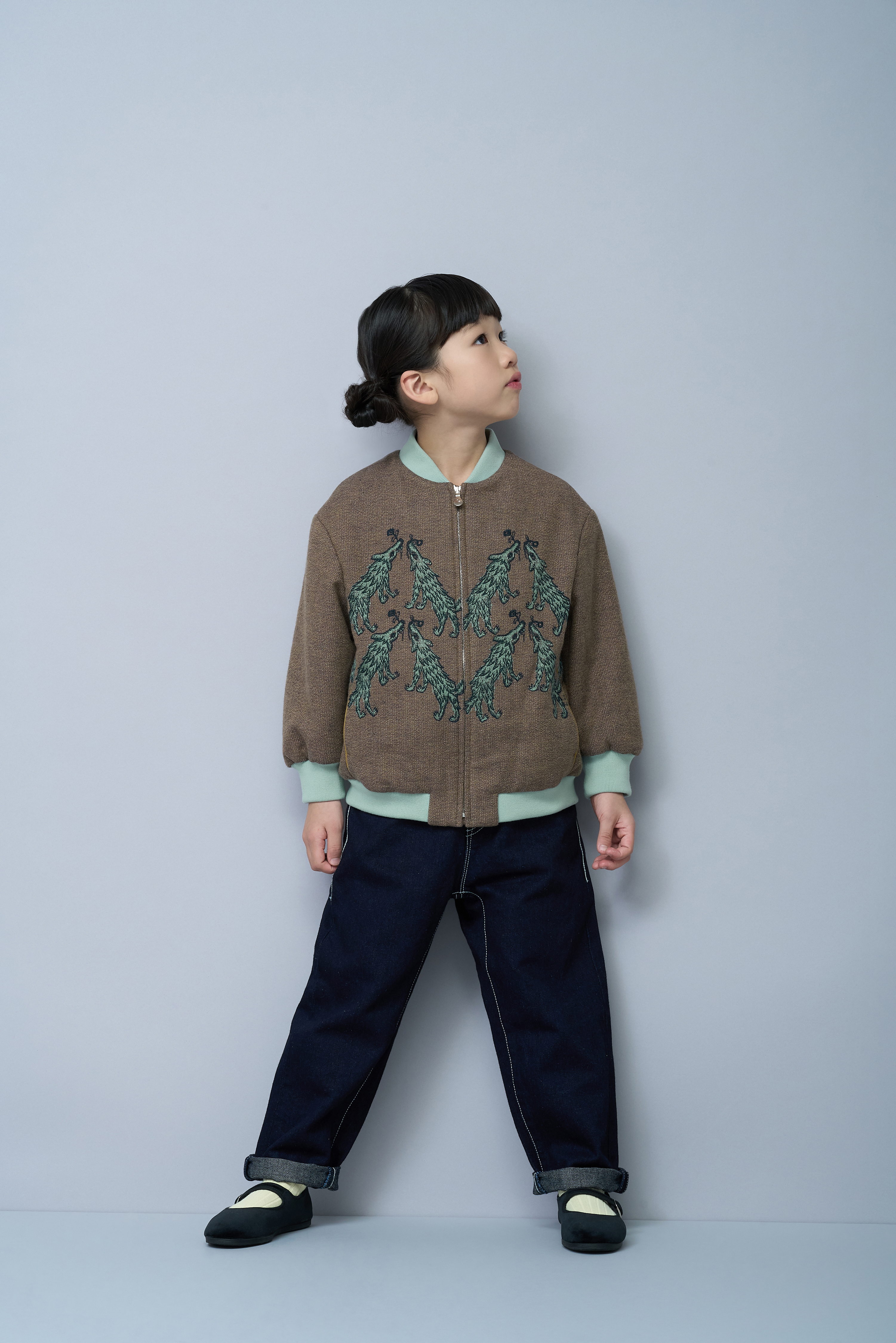 ミナペルホネン mina perhonen wolf & rewolf ブルゾン wolf & flower ブルゾン - minä perhonen