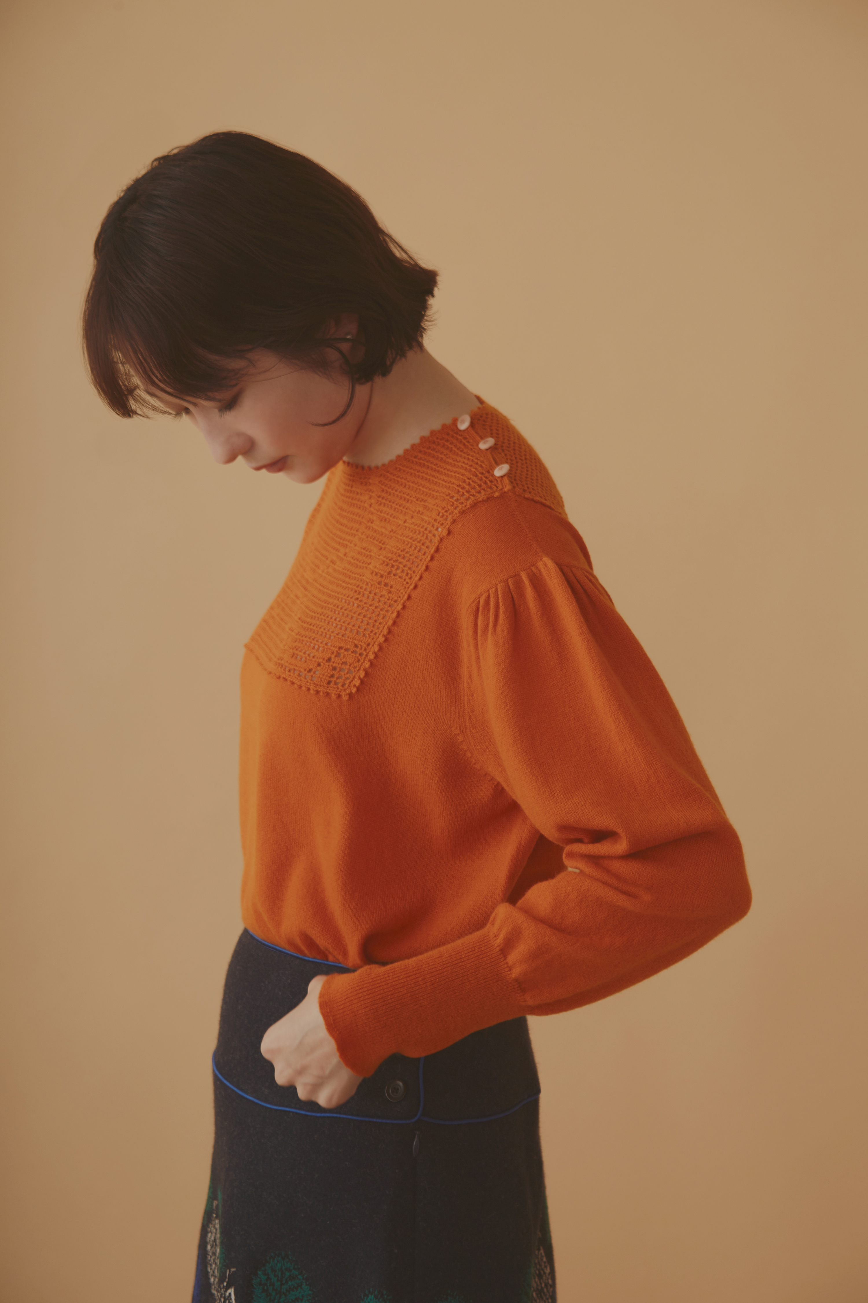 最安！mina perhonen flower shadow ニットネイビー40 最安！mina perhonen flower shadow ニットネイビー40 最安！mina