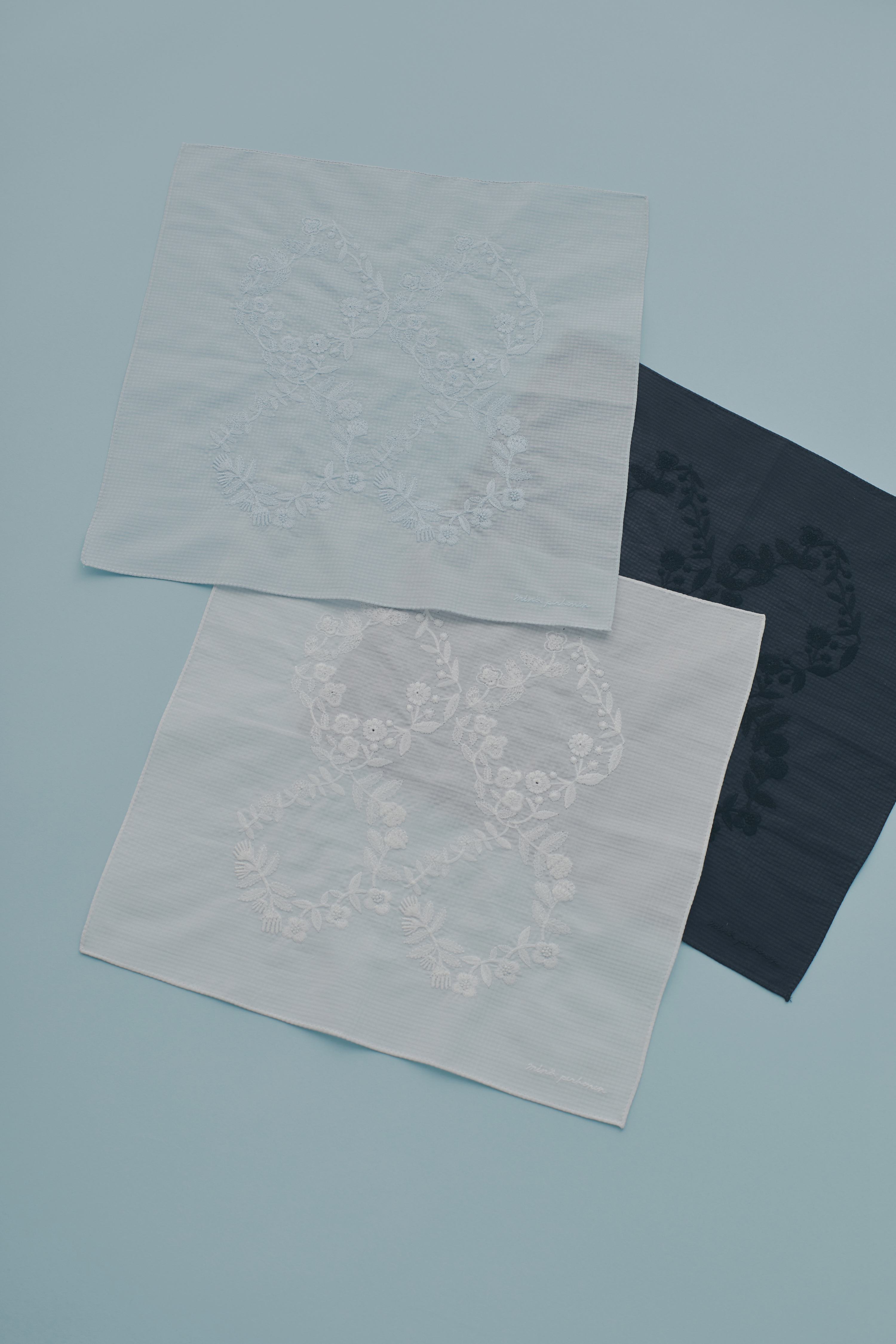 60・ミナペルホネン ガーゼハンカチ  run run run・PK Towels & Handkerchiefs - minä perhonen