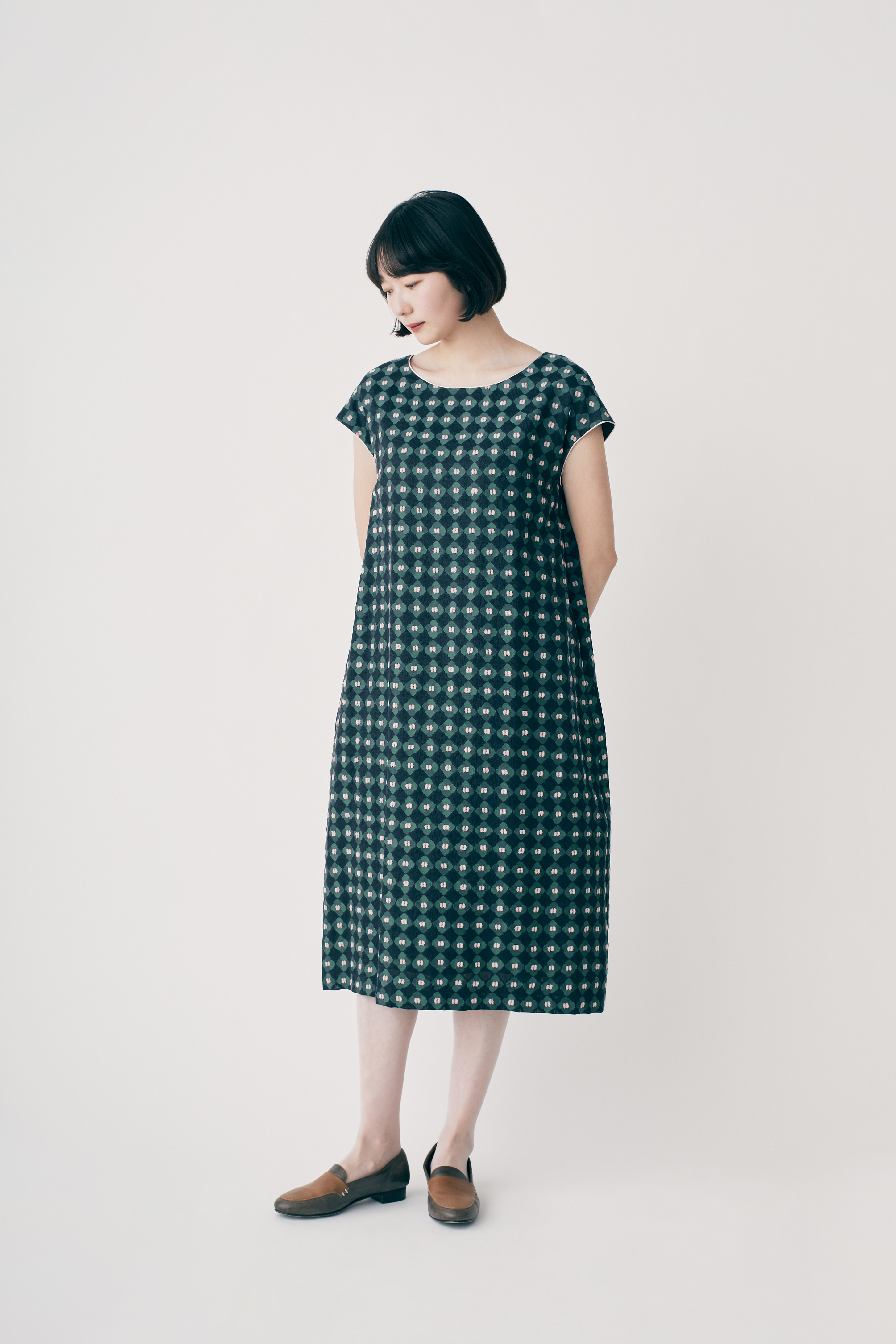 ミナペルホネン going フレンチスリーブドレス floraleaf フレンチスリーブドレス - minä perhonen