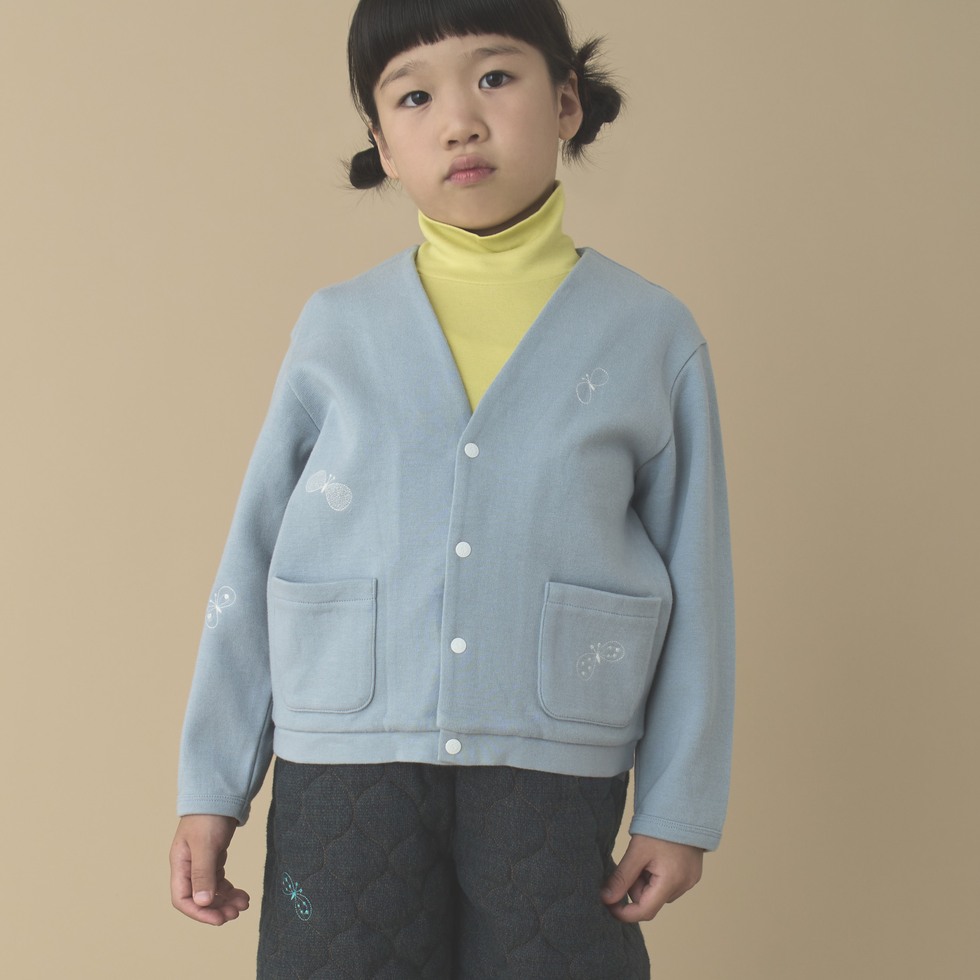 ミナペルホネン キッズ カーディガン mist 110 Mina perhonen