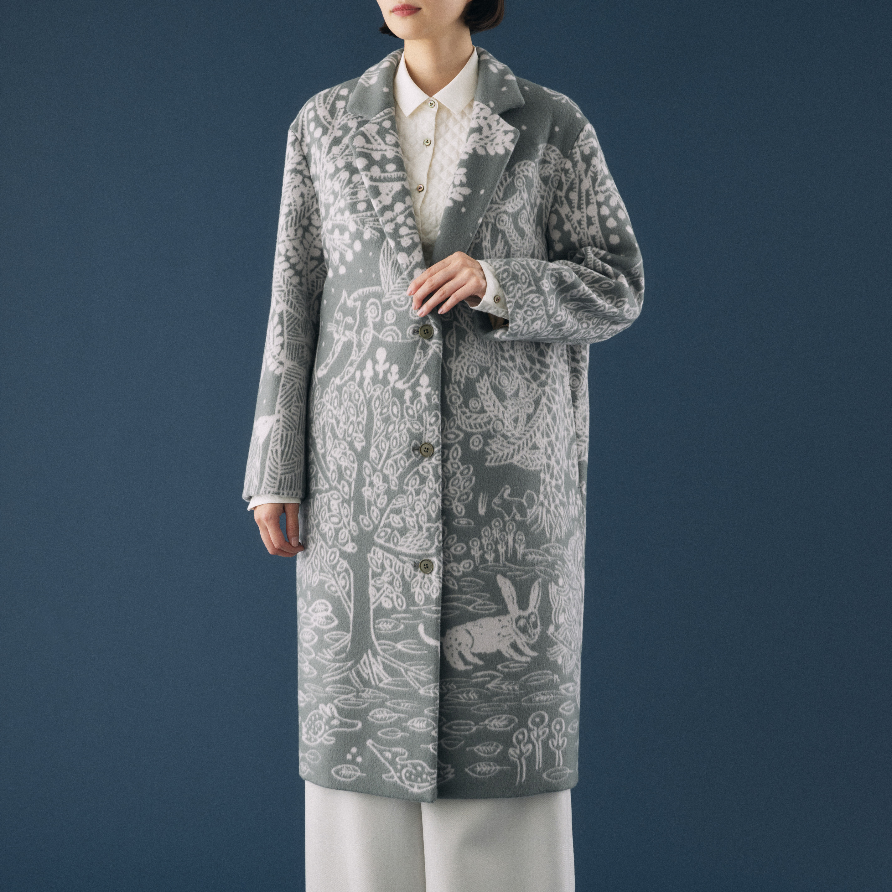 H1742◾️ミナペルホネン　猫刺繍半袖ワンピース　Aラインスカート ワンピース ADA3436PC | mina perhonen (Baby&Kids