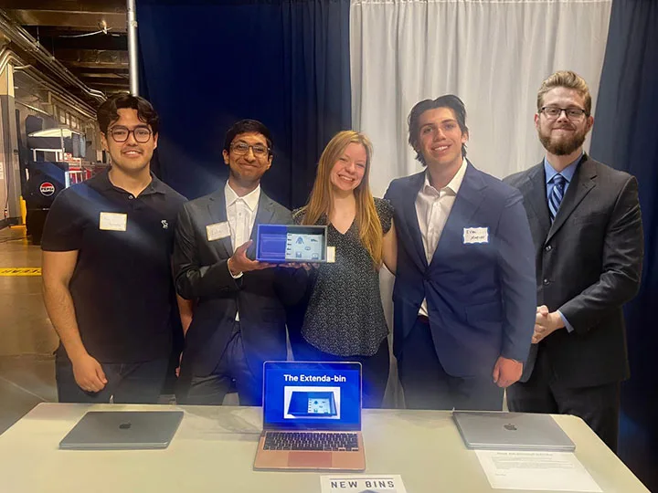 Engineering students win national airport competition with expandable TSA bins