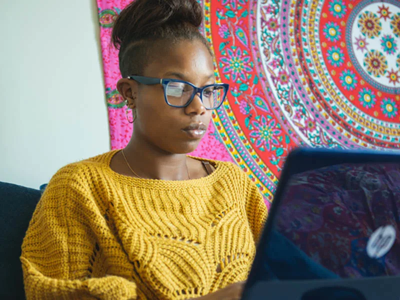 Student on laptop