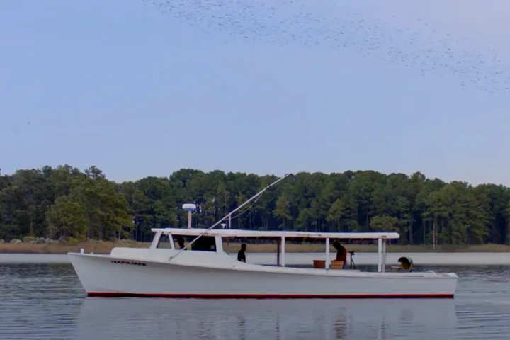 A boat of researches in the Chesapeake Bay