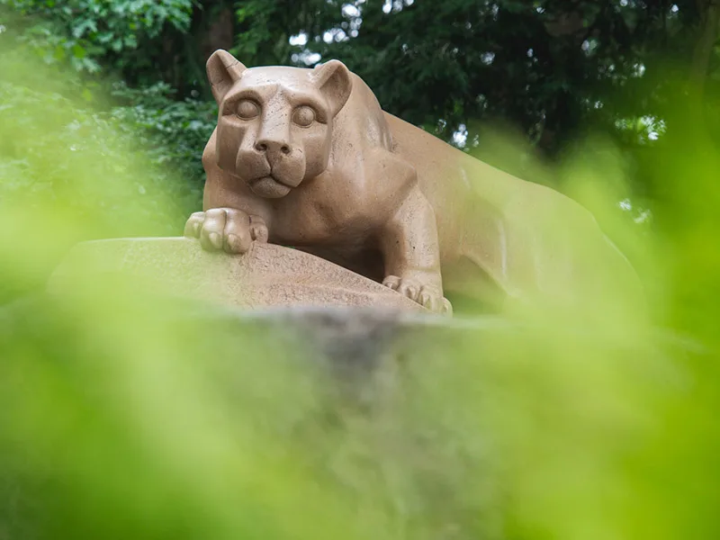 Photo of the Lion Shrine in Spring