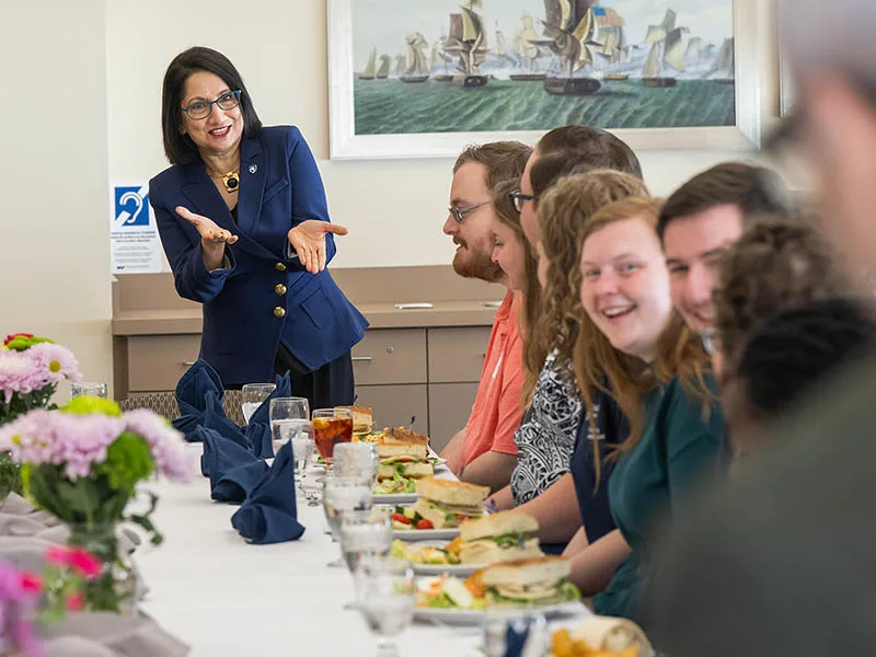 Photograph of Penn State President Neeli Bendapudi at Penn State Behrend