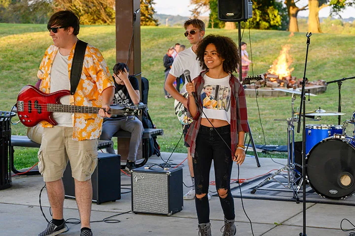 Photo of students performing in a band