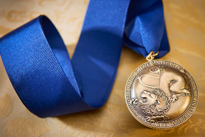 Photo of a Schreyer Honors College medal