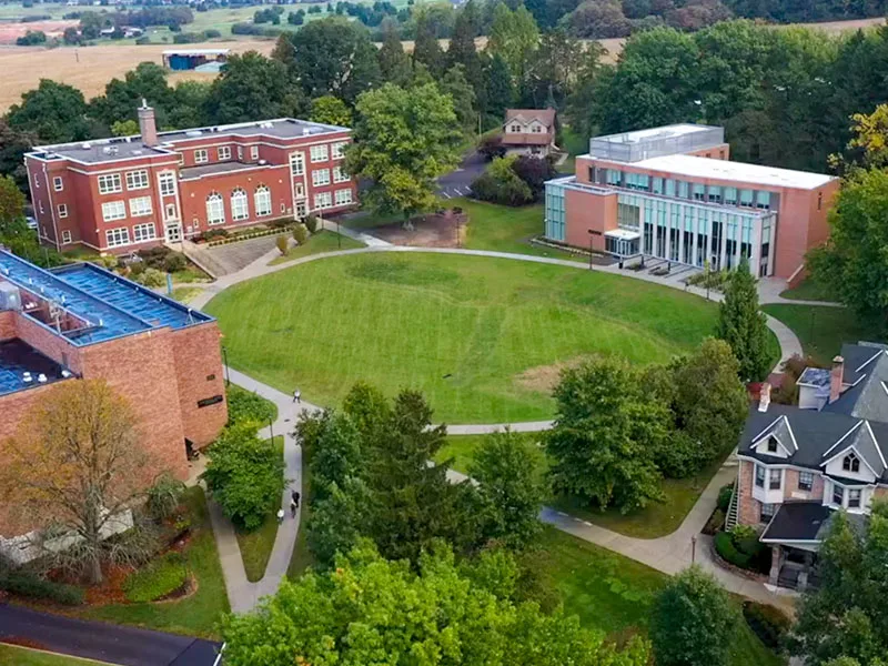 Birds-eye view of Penn State Mont Alto.