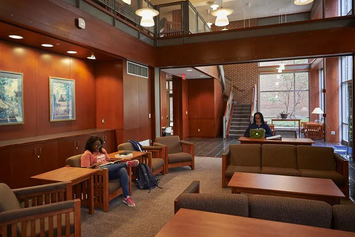 Photo of students studying in a common area